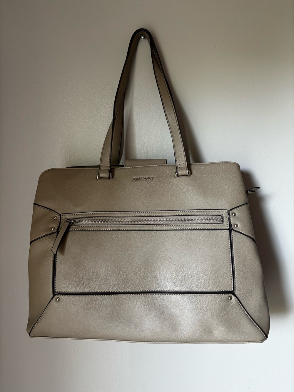 Nine West Beige Taupe Shoulder Tote